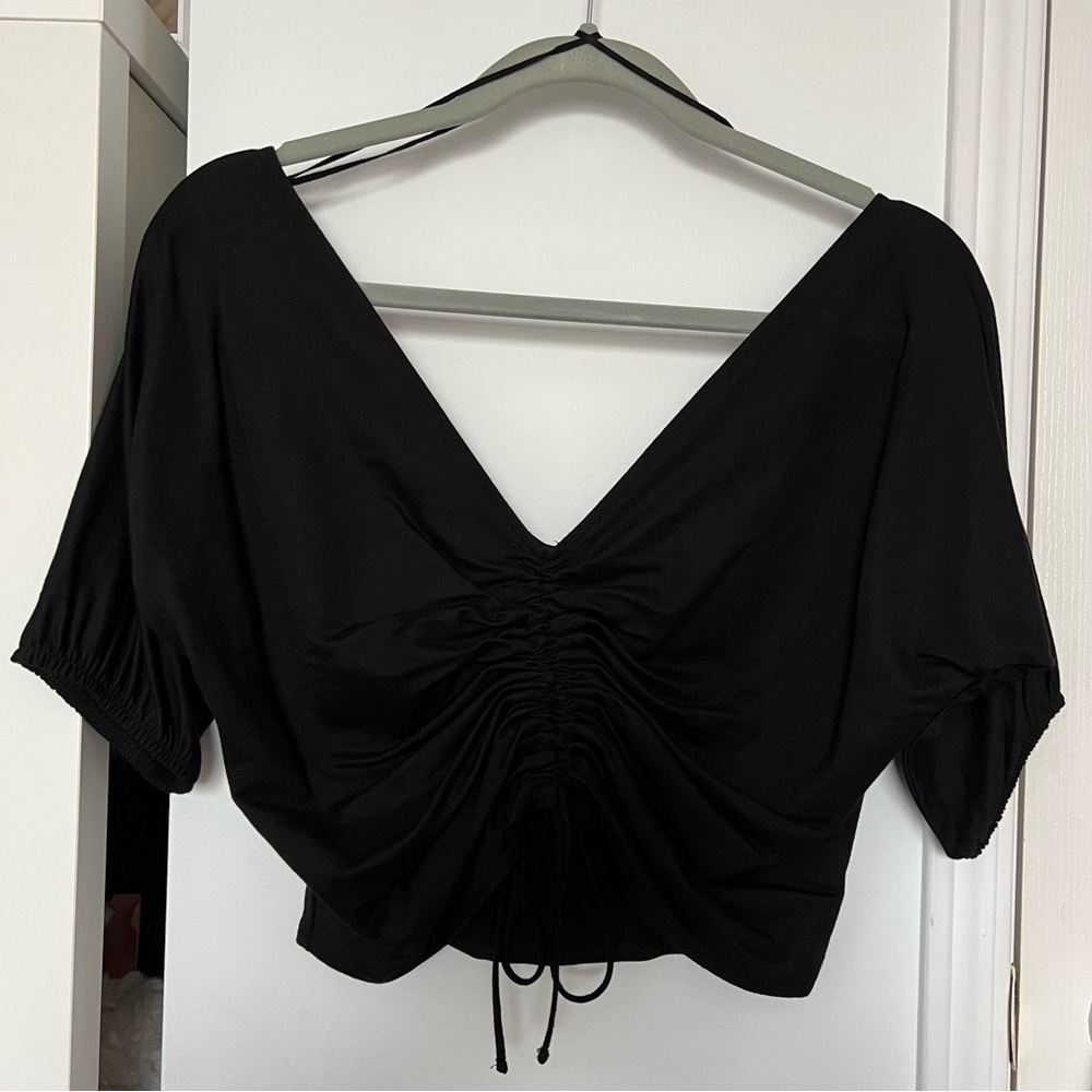 Black v-neck top